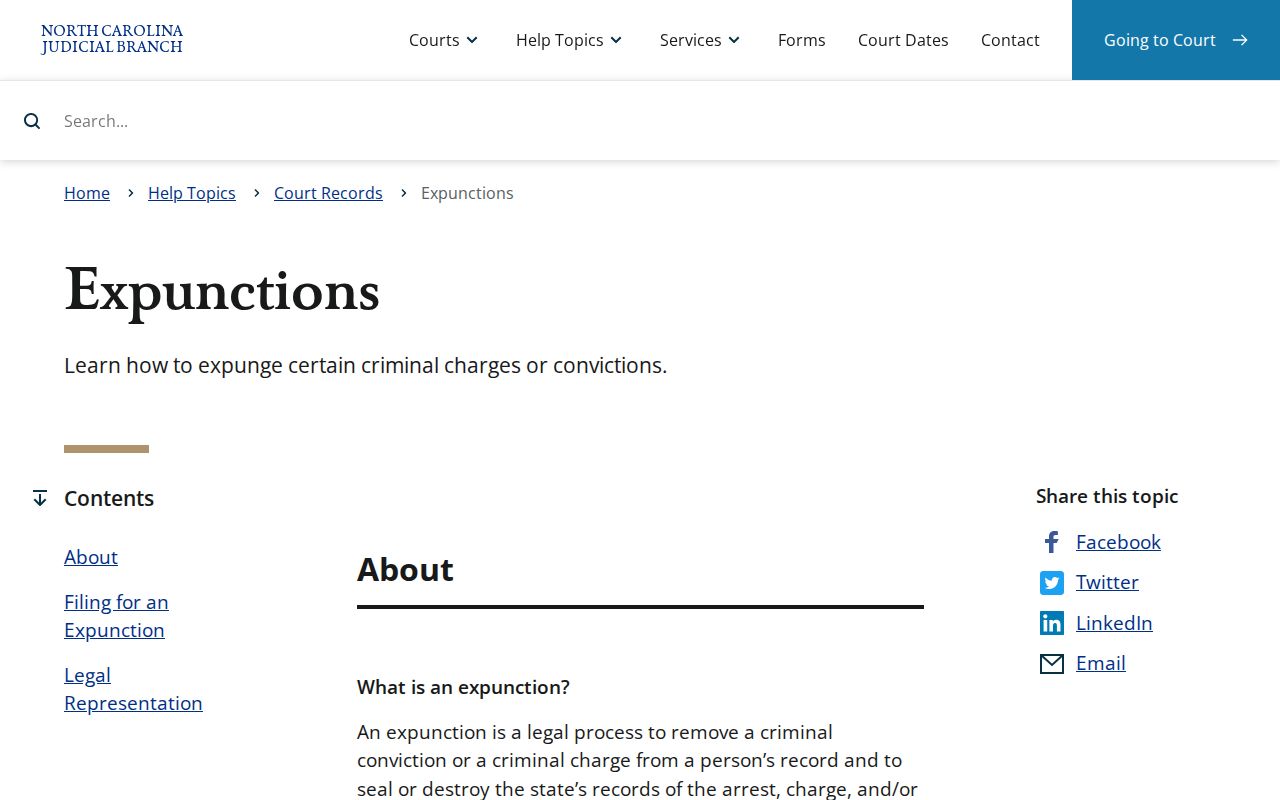 Richmond County criminal record expunction forms and guidance