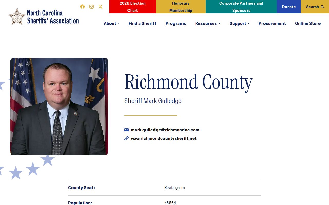 Richmond County criminal history sheriff contact record