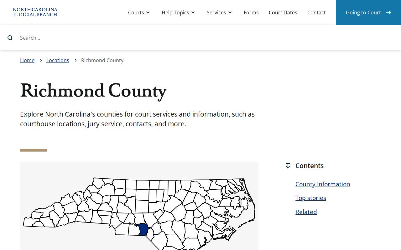 Richmond County criminal court record services page