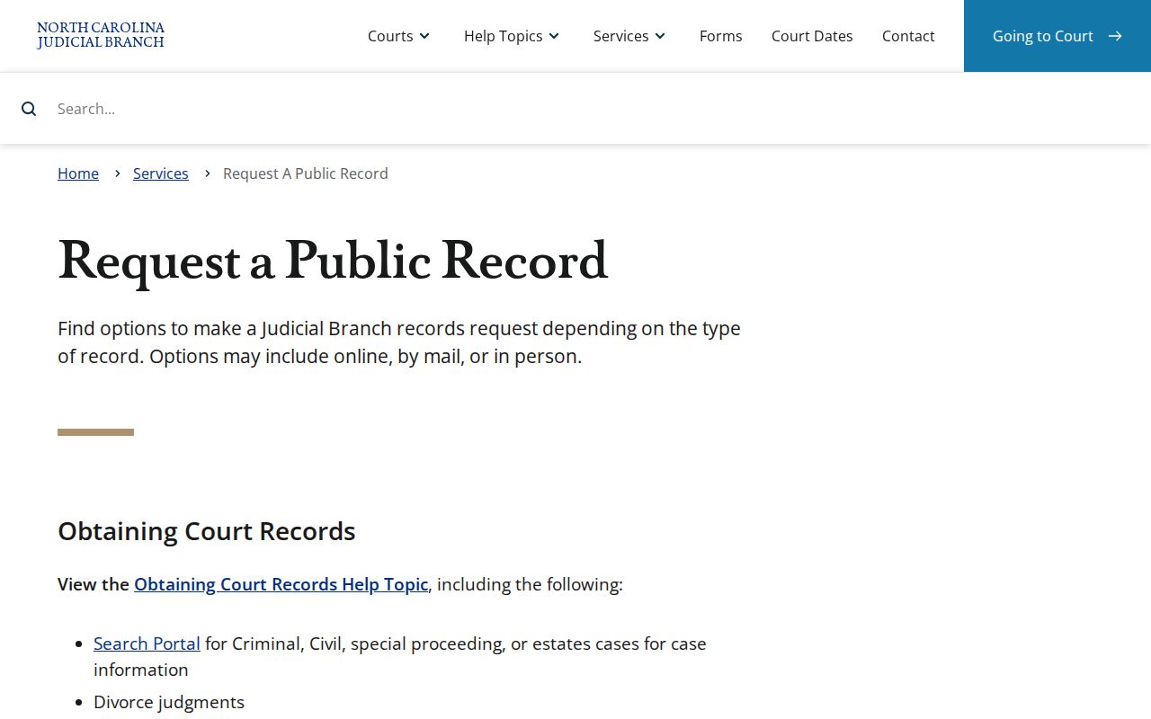 Richmond County Judicial Branch record request channel