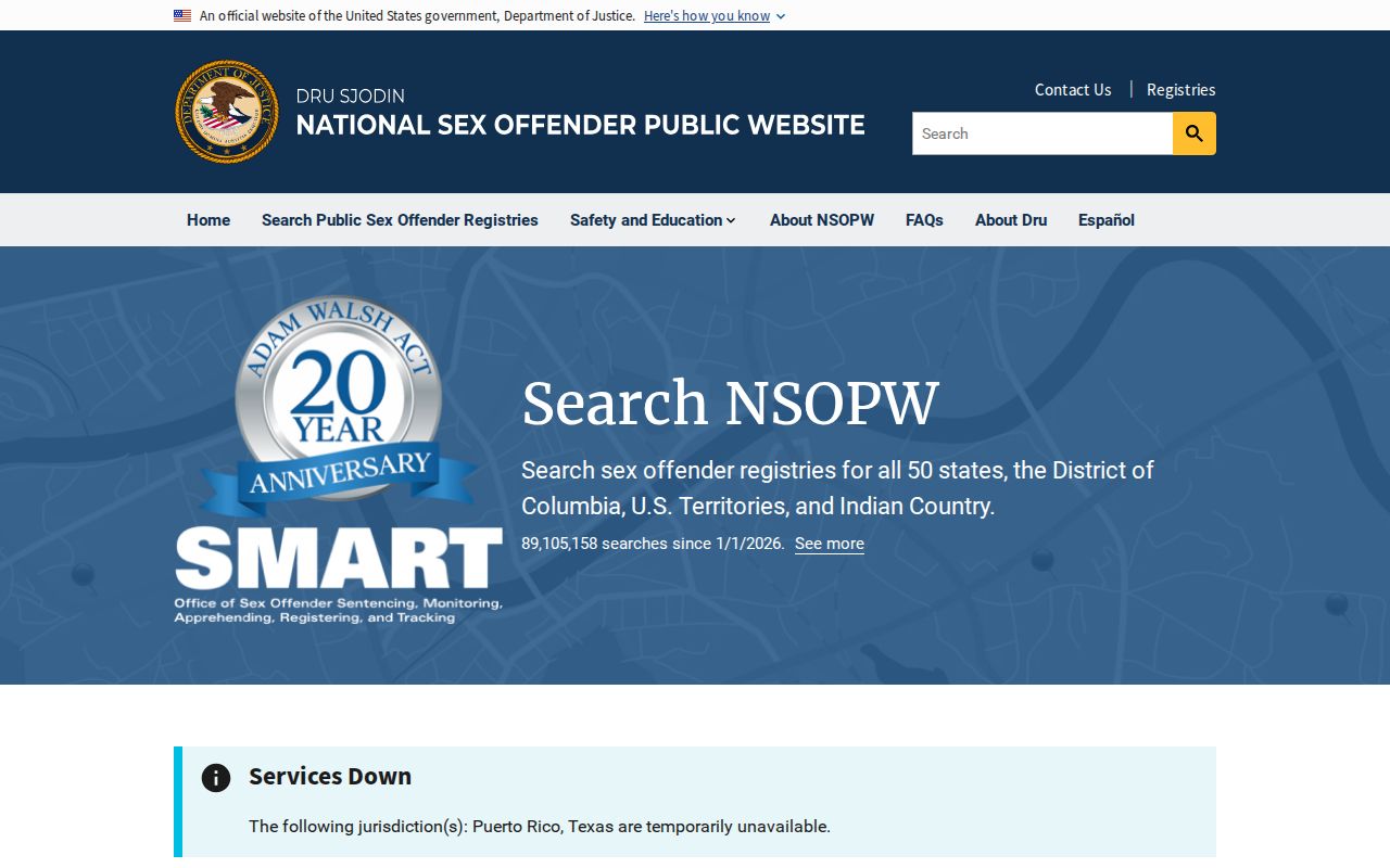 Richmond County sex offender cross-state search through NSOPW